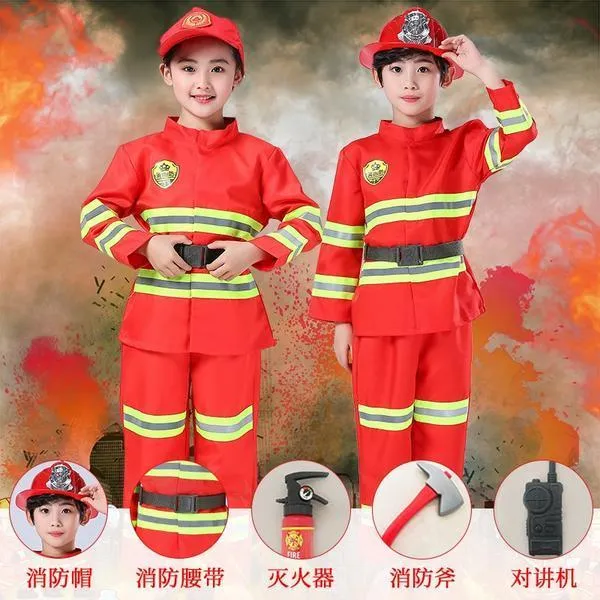 消防员服装儿童男女小孩职业体验角色扮演衣服演出服玩具表演套装