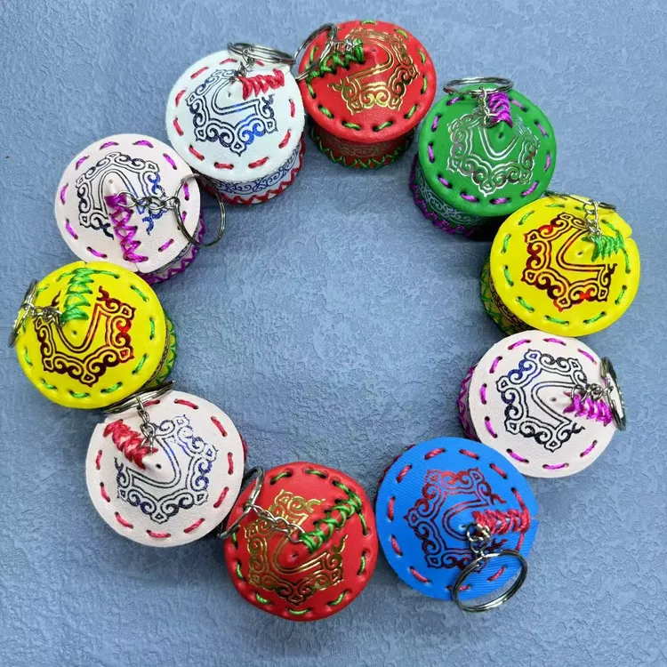 非金属皮质吊坠 特色钥匙链工艺品内蒙古礼品纪念品蒙古包钥匙扣