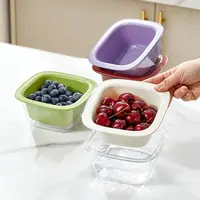舍里迷你双层沥水篮水果盘洗水果神器家用火锅配菜小盘网红水果篮