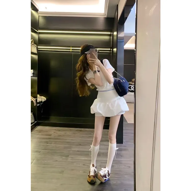 2025夏季新款绝美俏皮套装学院风高级感减龄上衣配短裙两件套女