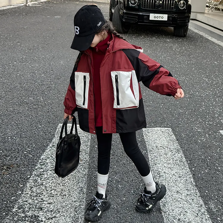 女童防风三合一冲锋衣春秋季2025新款户外女孩外套春装6-12岁潮款