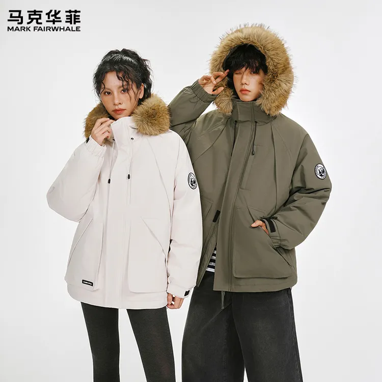 【专柜同款】马克华菲冬季新品毛领男女派克服厚款休闲保暖外套YS