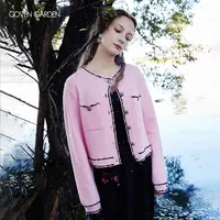 【蜜思仝】哥文花园秋冬桃粉色设计感小香风羊毛短外套女CTA1041260
