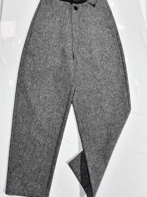 精纺羊毛九分弯刀裤显瘦穿搭显干练显气质秋冬新品