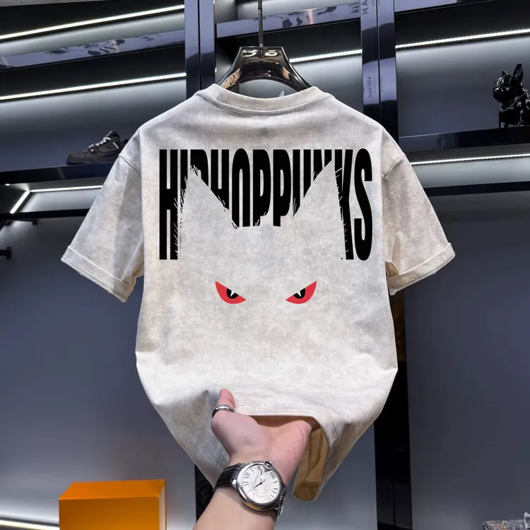 专柜捡漏~奥特莱斯外贸男装短袖T恤2025纯棉夏季美式印花百搭半袖