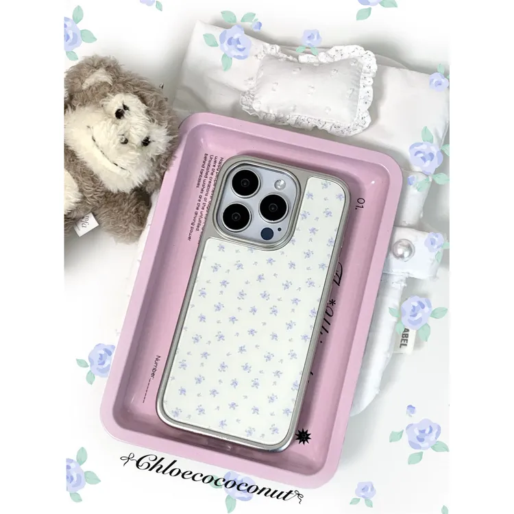 新款韩系碎花肤感玻璃手机壳适用苹果17pro16小米15华为reno14/13