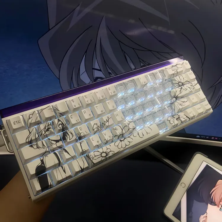 文绍灰原哀键帽二次元主题键帽高度PBT正刻适配60 65 68键盘ace68