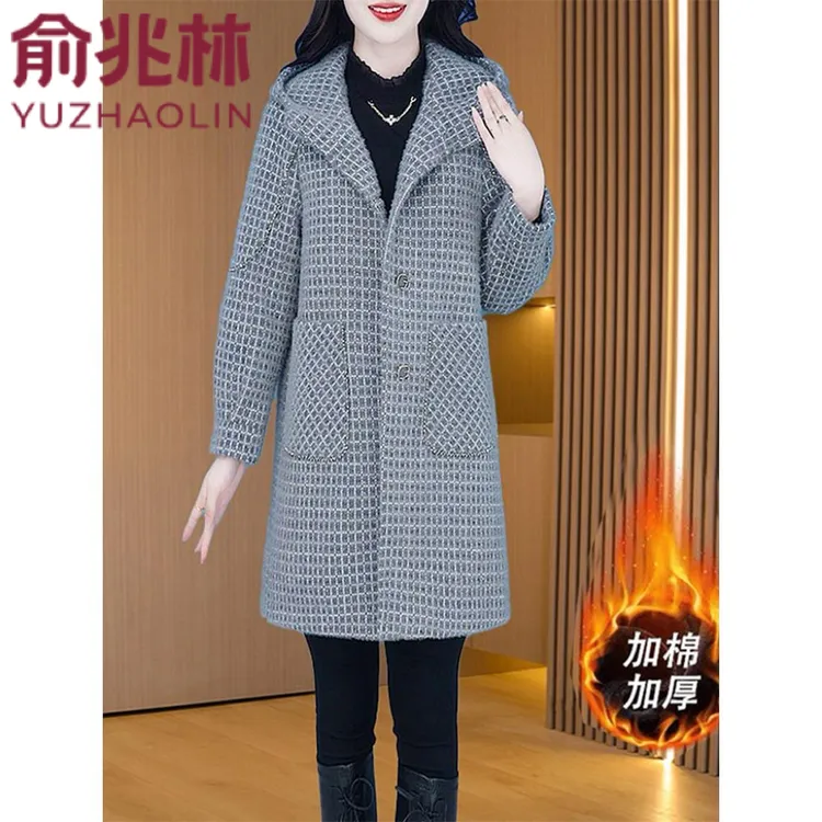 中长款风衣女款2024新款加棉加厚外套女秋冬Q小个子休闲毛呢大衣