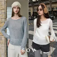 SOV "羊绒面膜T" 高奢羊绒 重工空转包边工艺 圆领百搭毛衫