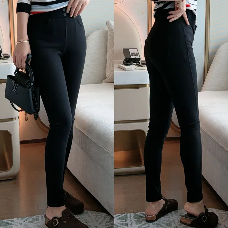 JDND轩羽【美形裤】桑蚕丝+山羊绒高级保暖小脚休闲裤XY25612