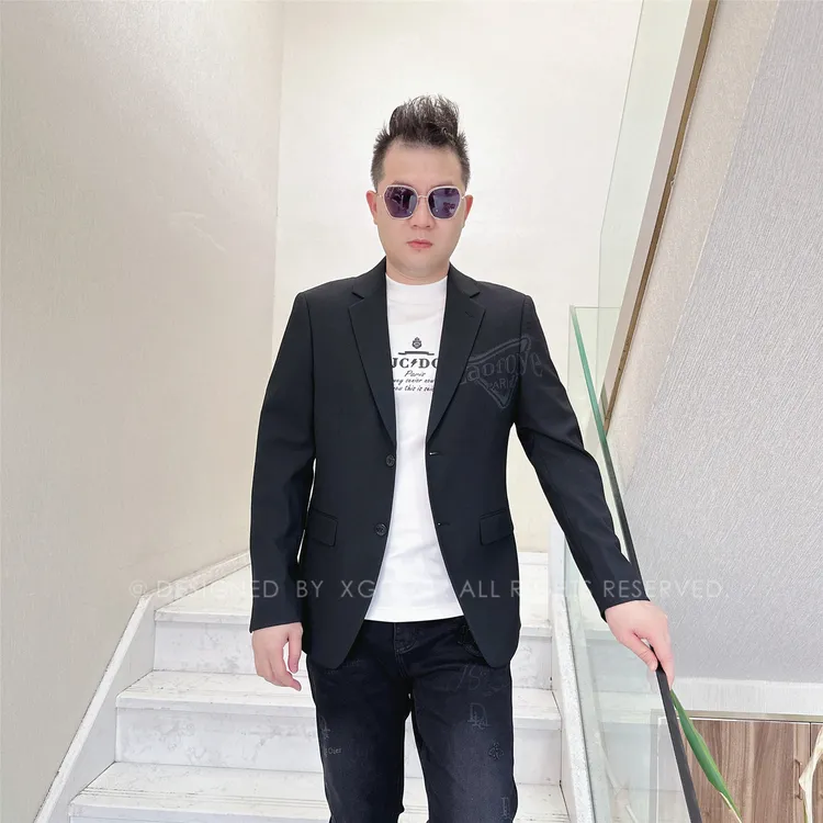 秋冬款LAOFOYE连臂倒三角男士轻奢高档行政西服奢侈品西装外套