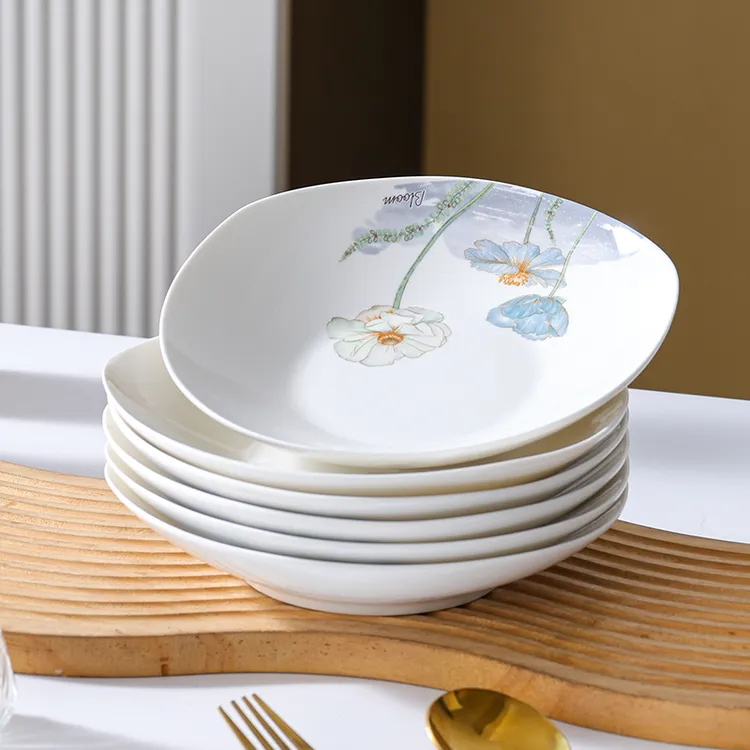 句途爱莲说6个7.5英寸三角盘家用陶瓷餐具