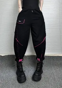 9515时尚百搭彩边休闲裤