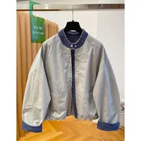 韩国设计感小众牛仔拼接外套女2025新款宽松立领夹克棒球服上衣春