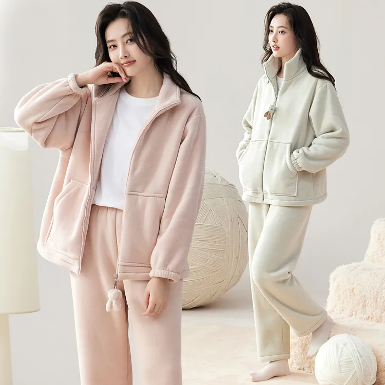 双十一大促加绒加厚睡衣冬季双面一体绒睡衣适穿温度5°C~15°C