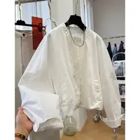 D02037超火春秋圆领短款外套女韩系穿搭薄款超好看宽松休闲夹克
