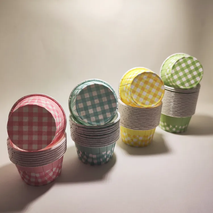卷边烘焙用纸圆形定位格子款小蛋糕纸杯家用炸锅烤箱两用小清新