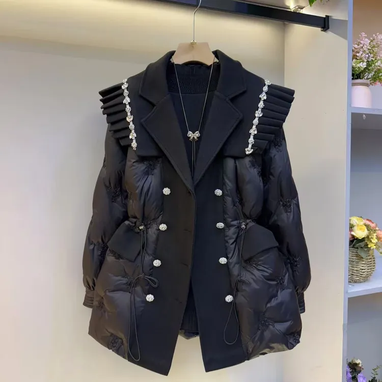 2025年时尚显瘦气质百搭长袖冬季女装大码显瘦棉服