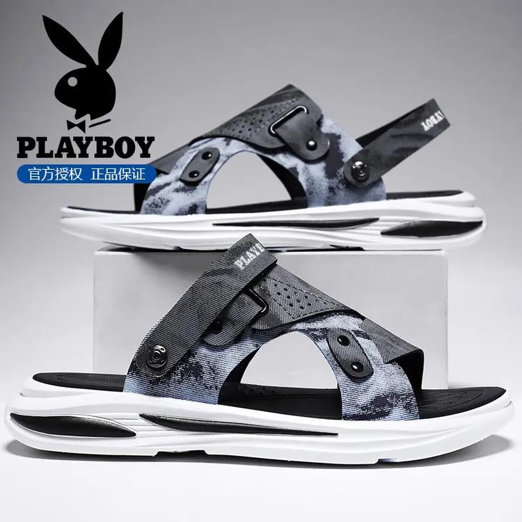 花花公子凉鞋男款秋季新款软底百搭轻便一脚蹬户外开车涉水沙滩鞋