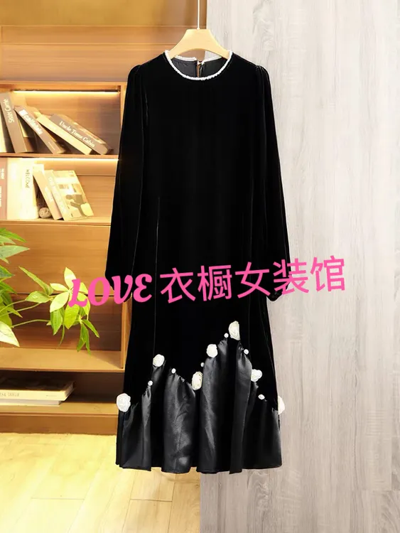 新款高级法式名媛气质宽松显瘦时尚甜美轻奢连衣裙