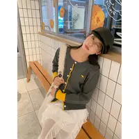 甜美风青春撞色层次感设计小狗刺绣针织开衫女秋氛围穿搭