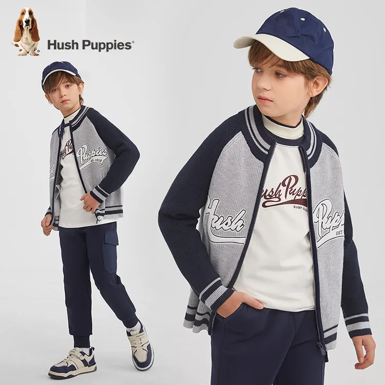 S暇步士童装秋季儿童毛圈拉链针织线衣卫衣HPSQBD47CW550