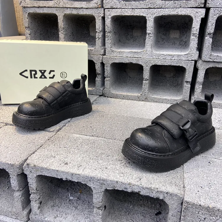 2025秋冬季魔术贴厚底休闲鞋男单棉同款百搭丑萌大头鞋增高男潮鞋