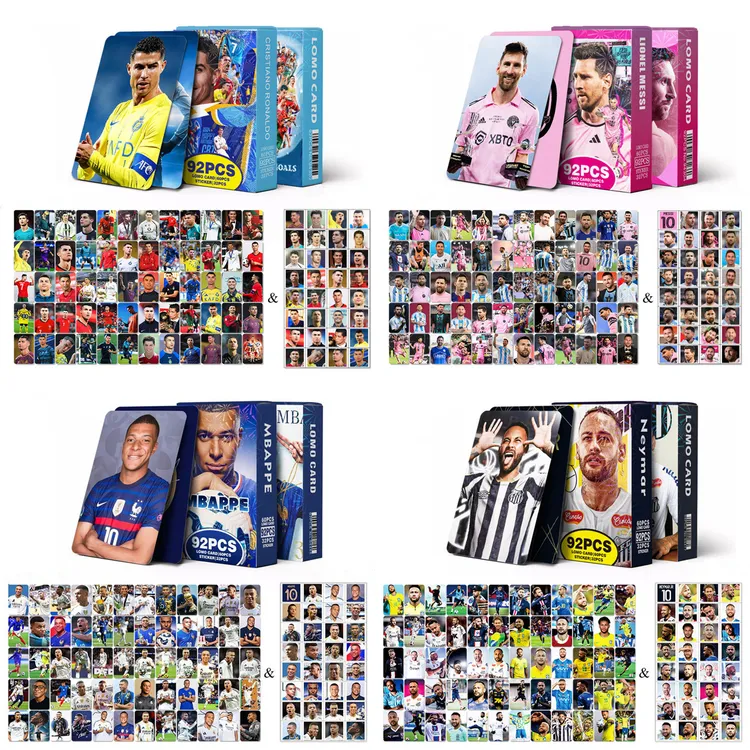 足球明星卡片贴纸收藏照片球星卡梅西姆巴佩内马尔C罗周边纪念品