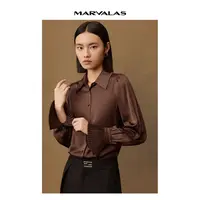【丽公主】曼德诗纯色设计感衬衫秋抗皱鱼尾褶皱衬衣M311302819
