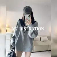 MT DISTORTION 高版本情侣款拼色加厚连帽卫衣显瘦上衣