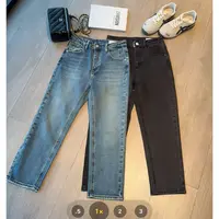 玳妮【原宿蓝牛】秋季新款水洗工艺复古蓝烟管裤弹力牛仔显瘦百搭款
