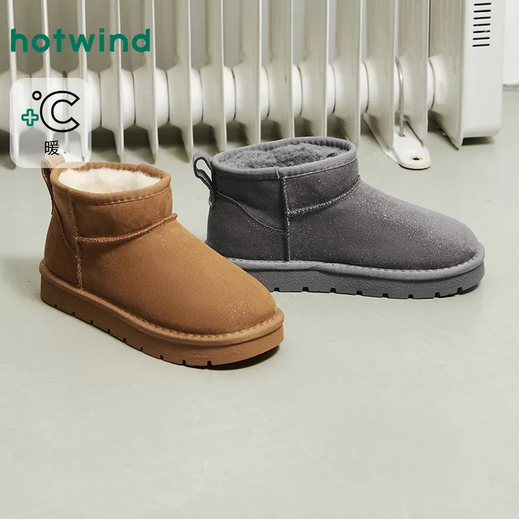 热风商场女鞋时尚雪地靴勃肯毛毛鞋秋冬保暖【年终大促】89W25402
