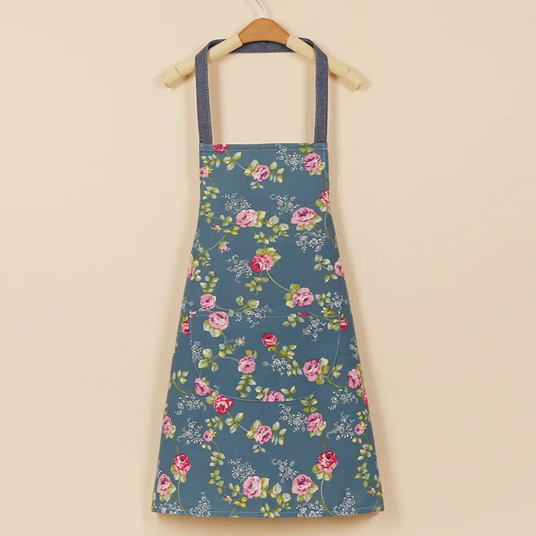 新款时尚漂亮纯棉加厚耐脏女士厨房家用做饭透气专用围裙防油罩衣