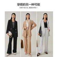【大梦专属】曼德诗通勤商务直筒裤阔腿裤女长裤垂感D130029