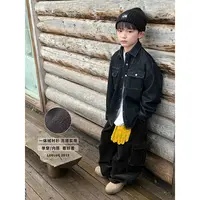 【现货】略略童装秋冬儿童长袖加绒牛仔衬衫 254CY5710