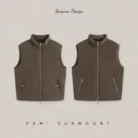 ZONJVNN绵羊毛双面棉马甲立领绗缝磨毛双向拉链保暖休闲秋冬男