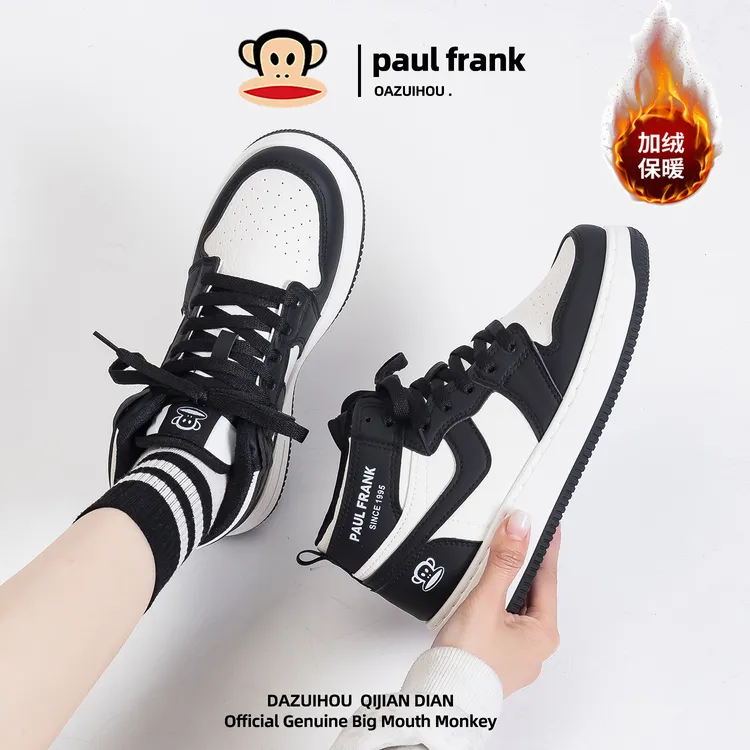 大嘴猴高帮情侣休闲鞋2025四季女鞋增高透气百搭厚底运动休闲鞋