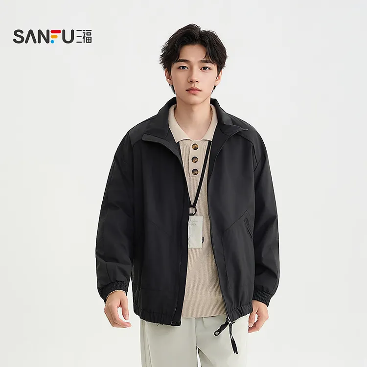 SANFU/三福【户外穿搭】秋季男女运动休闲抽绳立领工装夹克509044