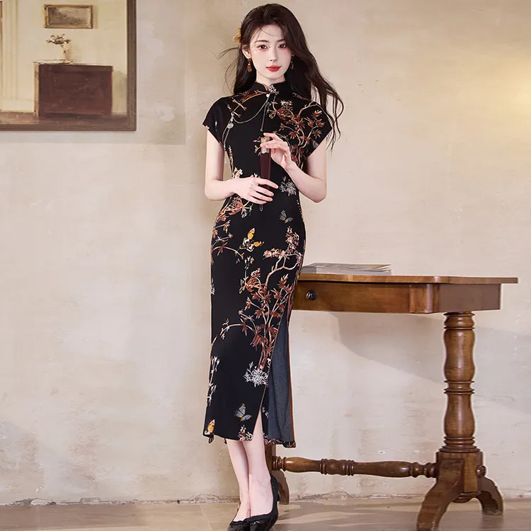 新中式旗袍2025夏季高端日常可穿改良老上海高档裙子素雅国风礼服