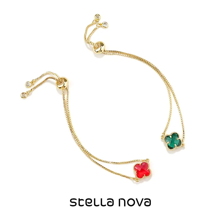 合金琉璃手链 轻奢红色StellaNova原创设计铜镀金小众手链