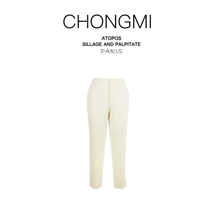 双色醋酸直筒小脚裤女2025秋季新款时尚休闲通勤裤子 S250718652