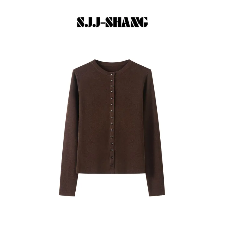 SJJ-SHANG【可可曲奇】14针美丽诺羊毛混纺百搭上衣开衫q135364p