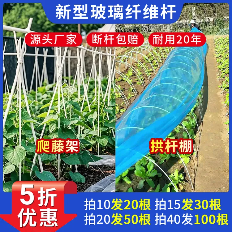 【大棚拱棚支架】玻璃纤维杆大棚拱棚支架农用菜园蔬菜爬藤架遮阳网