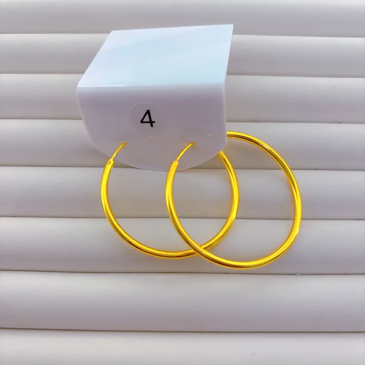 铜合金耳饰 eh004金色气质圆圈耳环圈圈素圈时尚百搭简约（4cm）