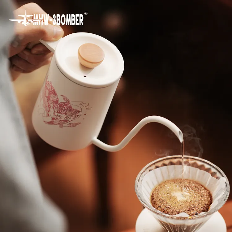 MHW-3BOMBER/轰炸机怦然心动星球手冲咖啡壶实木手柄不锈钢细口壶