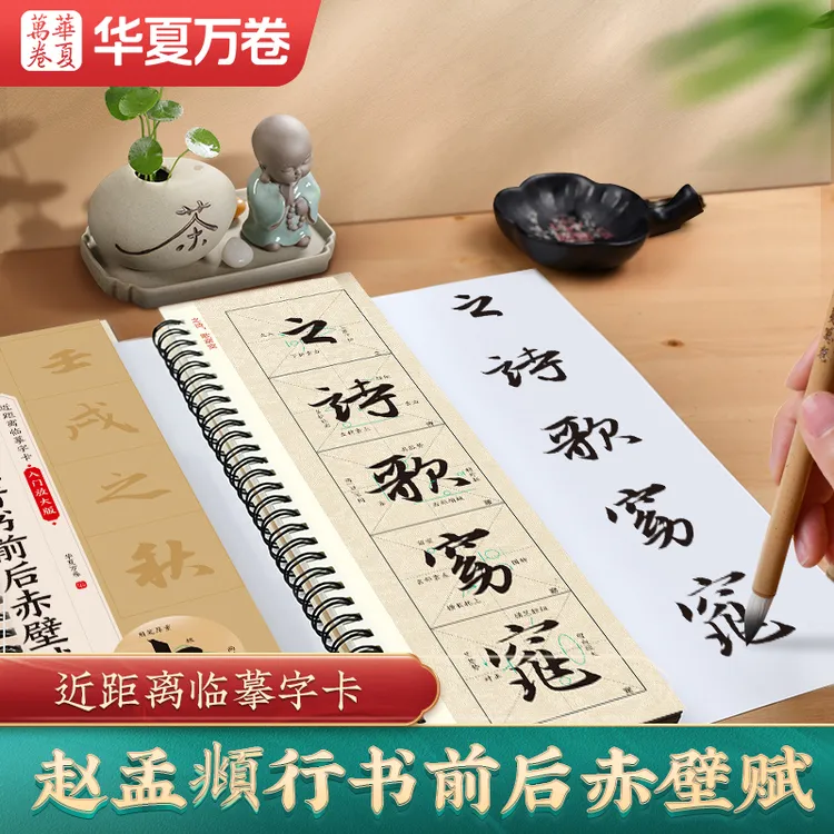 赵孟頫前后赤壁赋入门放大版毛笔书法行书练习字卡毛笔字帖解析版