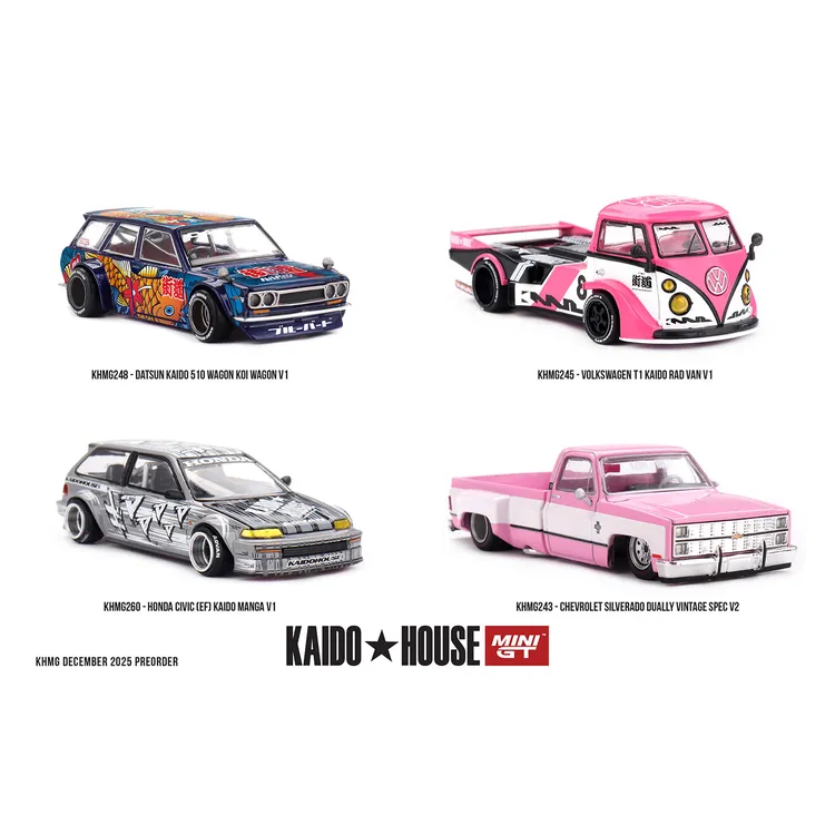 KAIDO HOUSE MINIGT车模 1:64 合金大众T1皮卡达特桑思域汽车模型