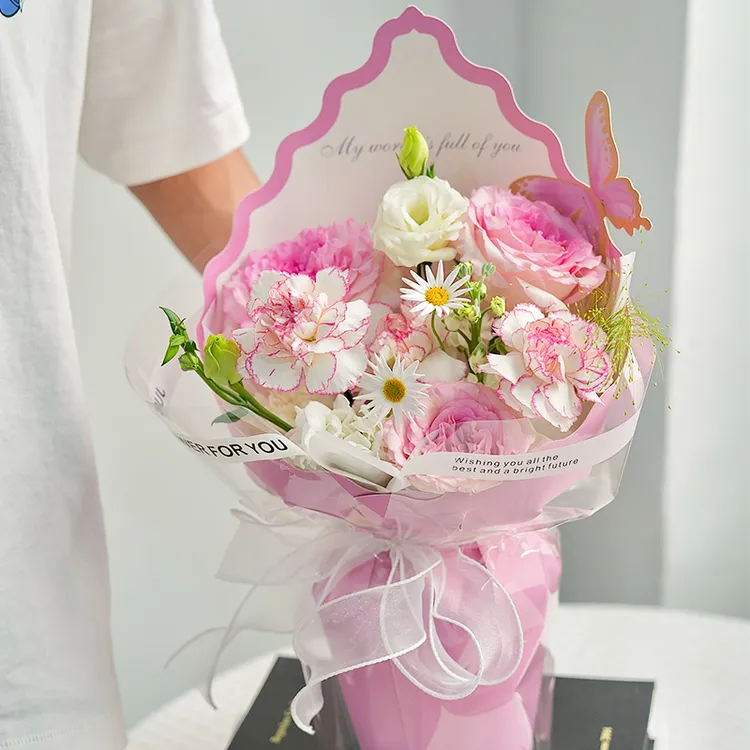【视频】波浪边一体式蝴蝶定型片鲜花包装纸包花神器花店材料