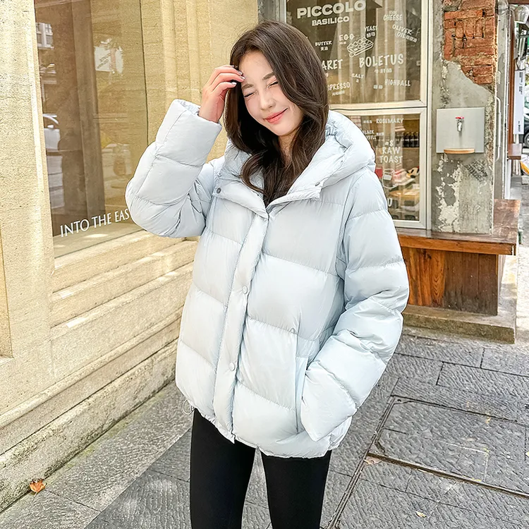 若宿羽新款95白鸭绒韩版羽绒服女短款冬季加厚小个子面包外套