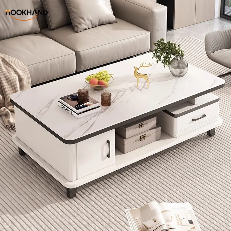 茶几客厅家用小户型桌子简约现代2025新款高端方形岩板沙发茶几桌